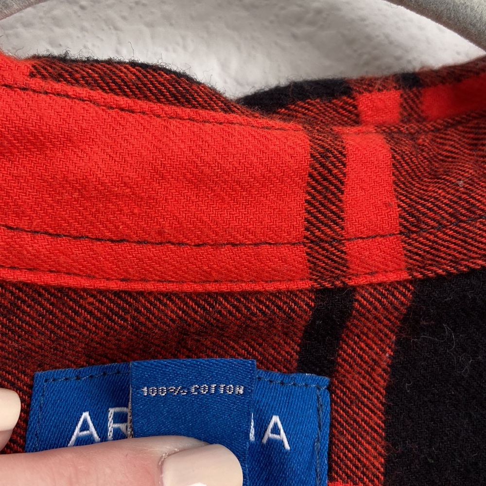 ARIZONA JEAN CO - RED & BLACK BUTTON DOWN - MENS - Picture 9 of 11